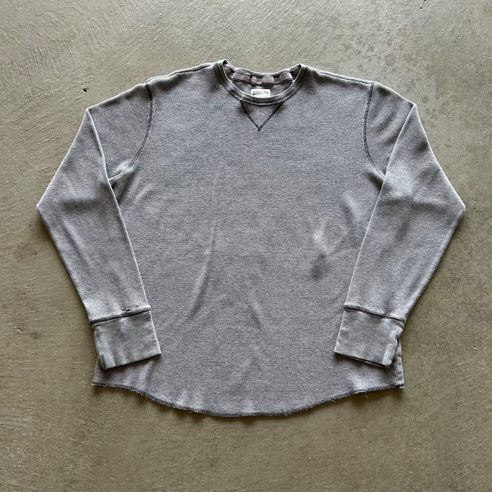 Vintage Mossimo Thermal Long Sleeve Shirt Size XL Gray Athletic Fit Waffle Knit